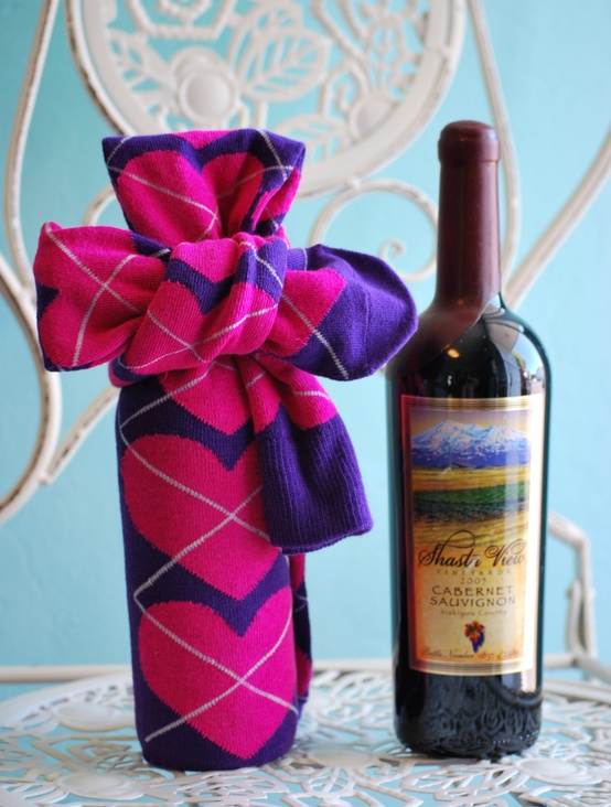 Soft fabric cover on wine bottle
