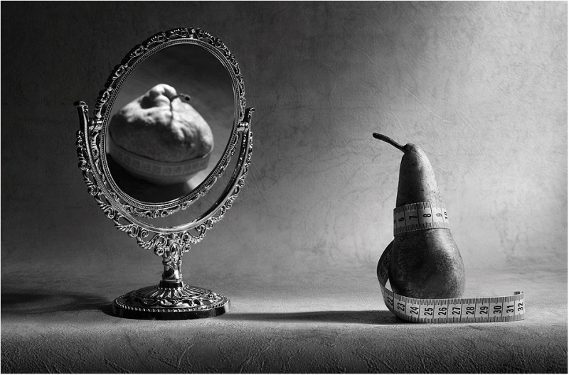 Conceptual pear still life photography