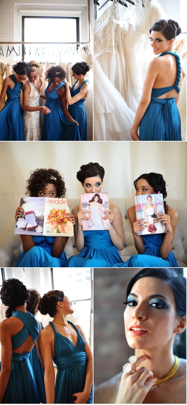 Editorial vertical bridesmaid fashion pose