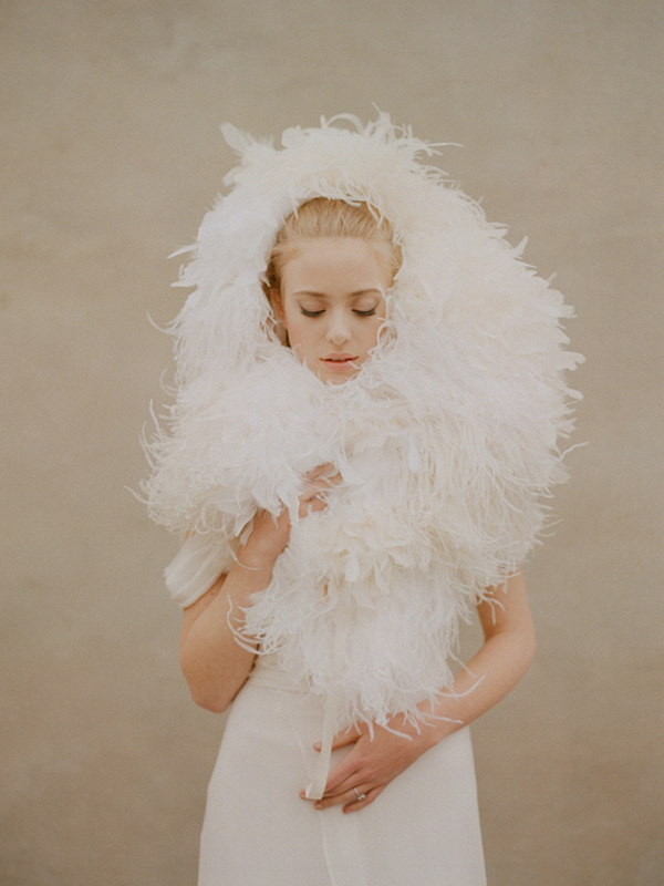 Long bridal cape for snowy wedding days