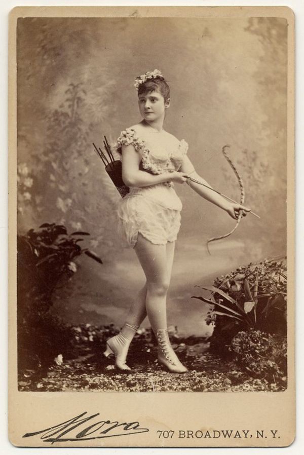 Victorian-era dancer in stage costume