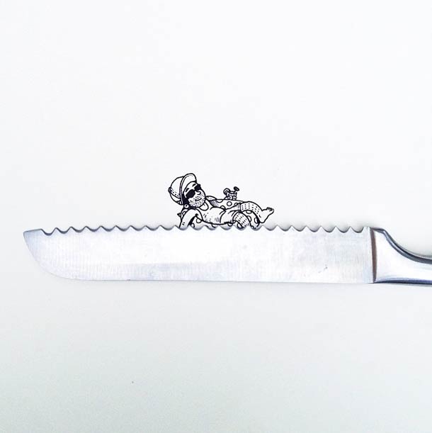 Cartoon interaction with a real object