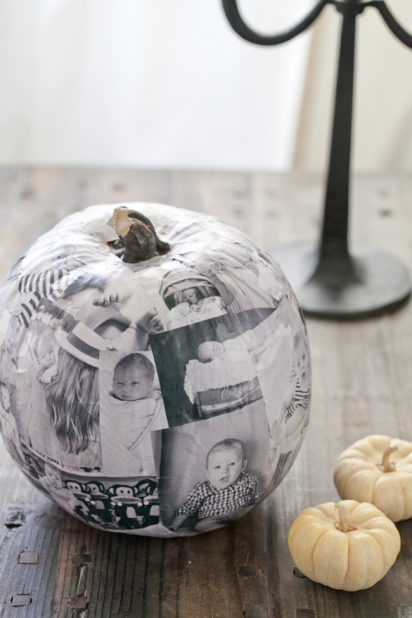 Decoupage photo pumpkin