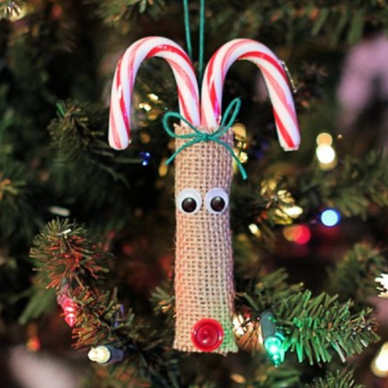 candy cane reindeer ornament craft