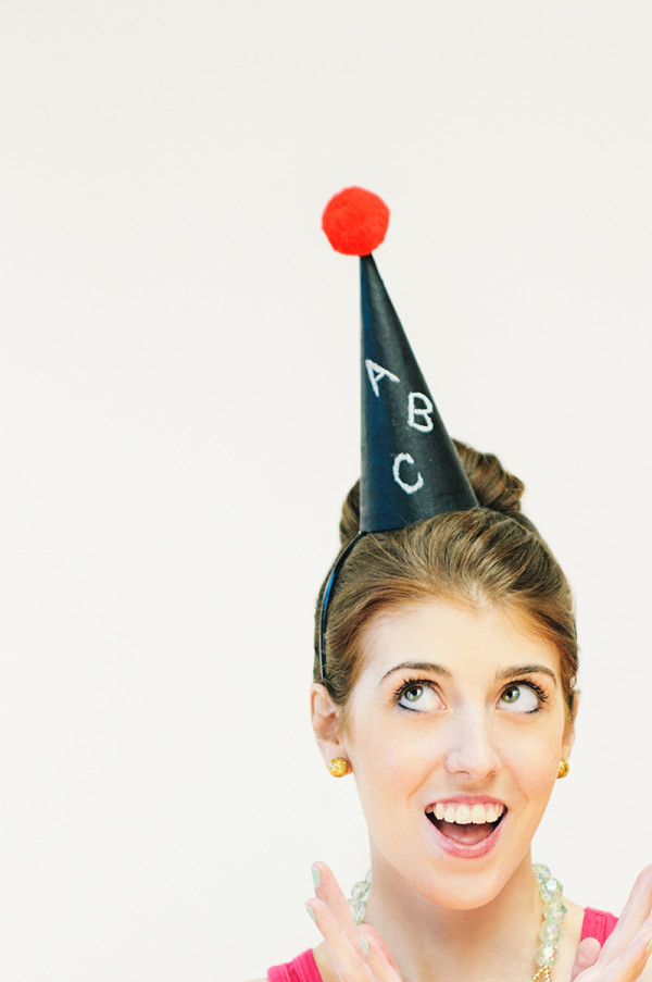 Chalkboard style DIY party hats