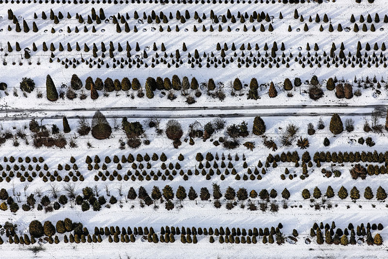 Aerial photograph of human-altered landscape
