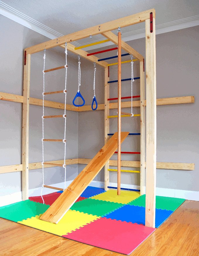 Playroom chalkboard and activity wall