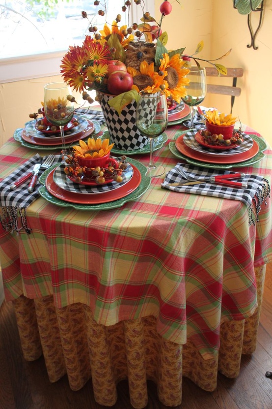 Inviting autumn table setting detail