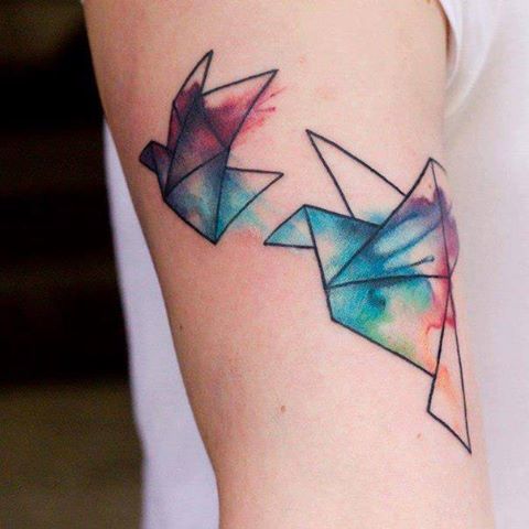 Watercolour tattoo composition