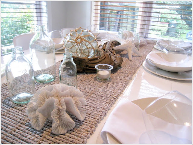 Casual coastal tablescape for summer dining