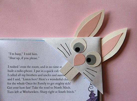 Bunny origami page corner bookmark