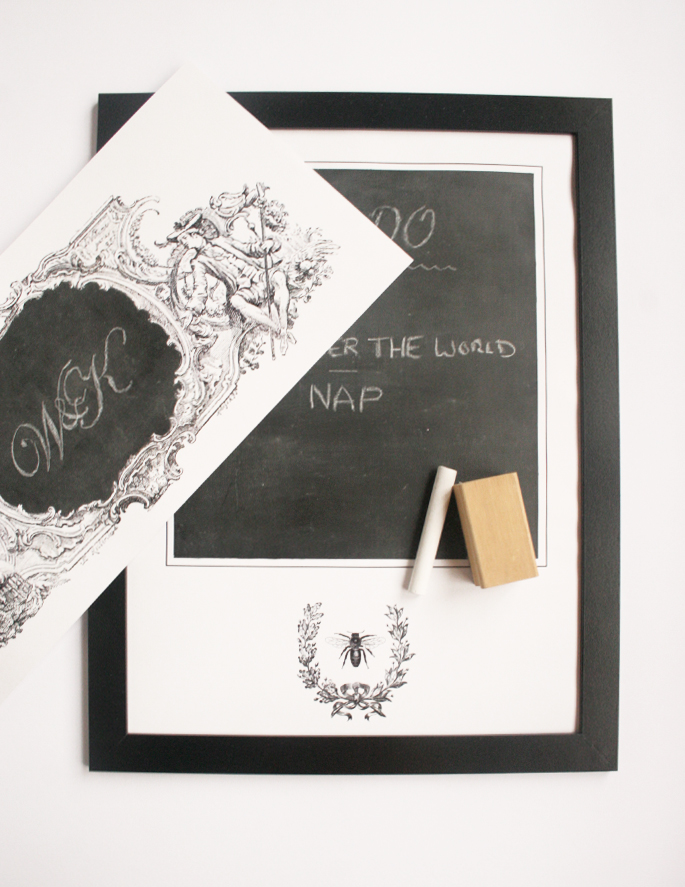 Chalkboard paint posters