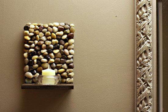 DIY stone-look sconces