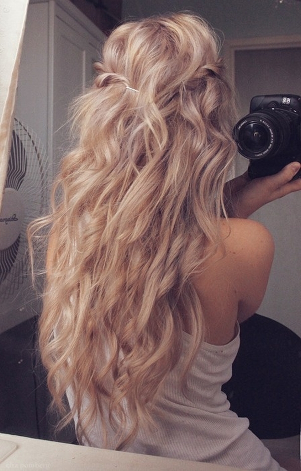 Twisted curly chignon