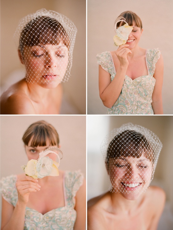 Birdcage veil with fascinator base