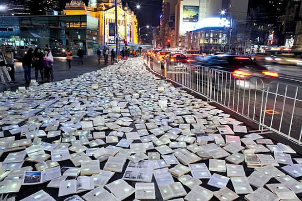 river-of-books12 Glowing books laid across Federation Square