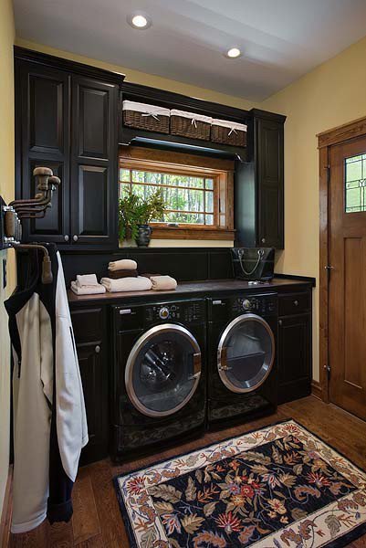 laundry-room07 Laundry room detail with baskets and hooks