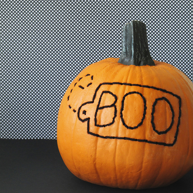Stitched detail pumpkin decoration