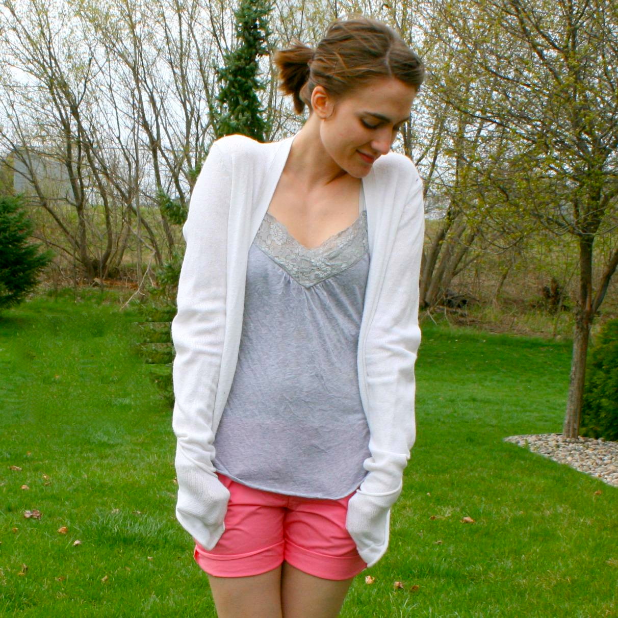 No-sew pants to shorts refashion
