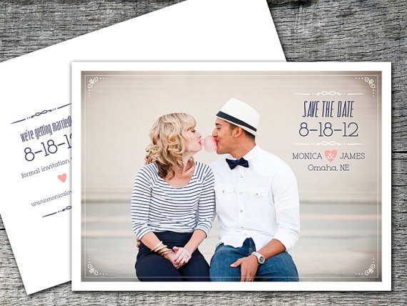 Clean modern save-the-date