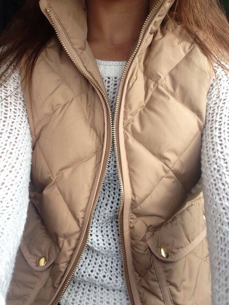 Quilted vest with jeans for cool weather