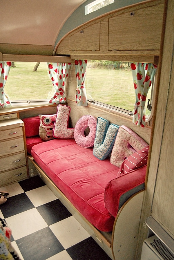 Styled caravan interior living space
