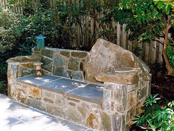 Recycled or weathered garden stones