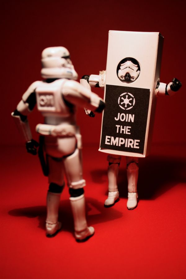 Ordinary-Day-Stormtrooper21 Stormtrooper wearing a JOIN THE EMPIRE cardboard sandwich board