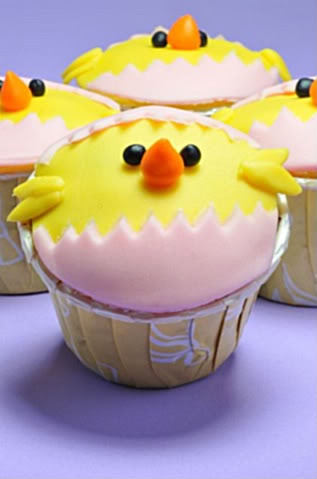Spring Easter cupcake on display