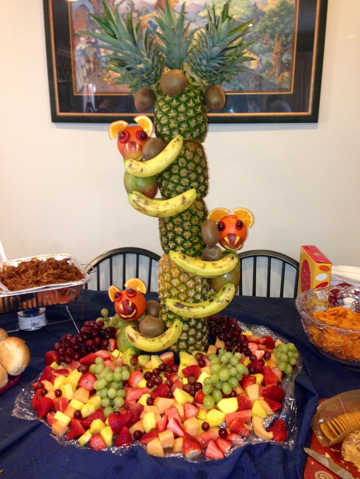 Tropical leaf and animal print party details