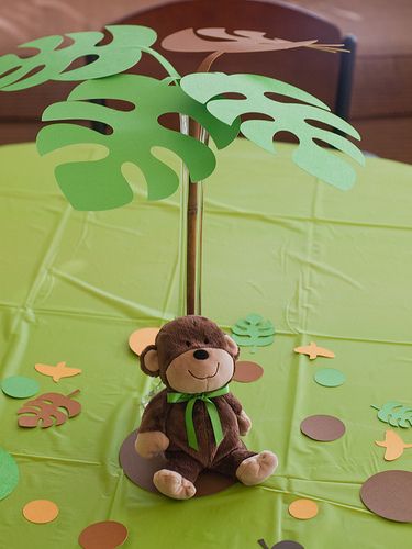 Birthday party jungle cake topper