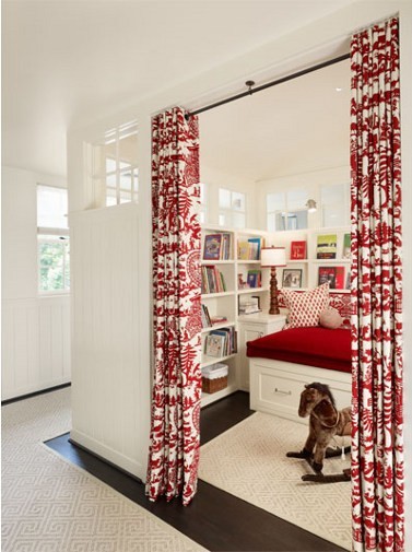 Cozy nook with tall soft enclosure