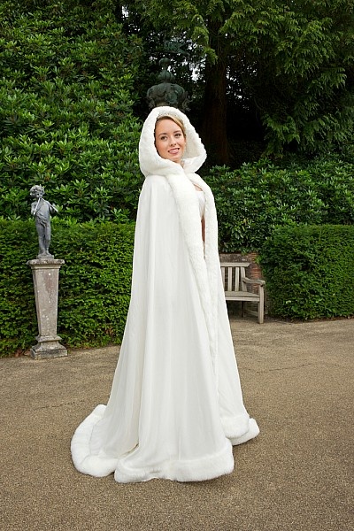 Victorian-inspired bridal cape