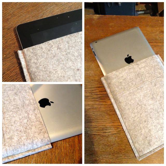 Soft sewn tablet sleeve with patterned fabric