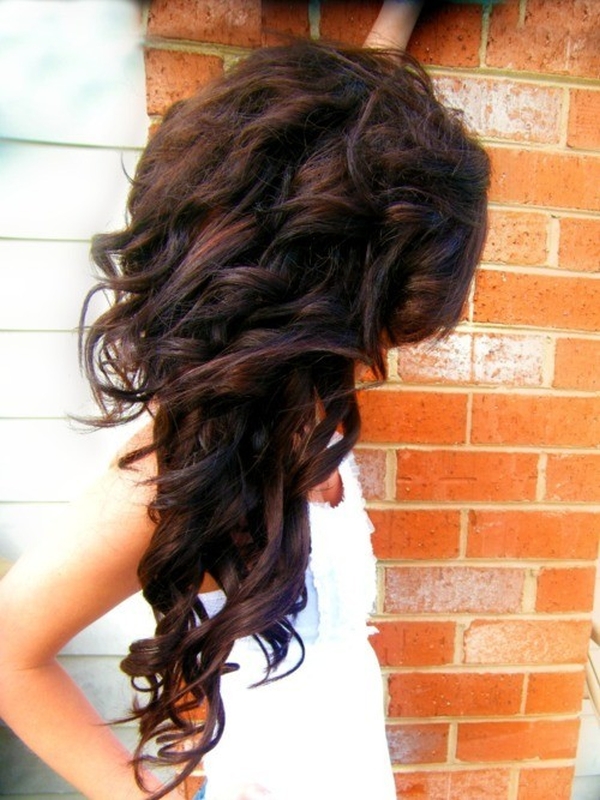Curly updo with tendrils
