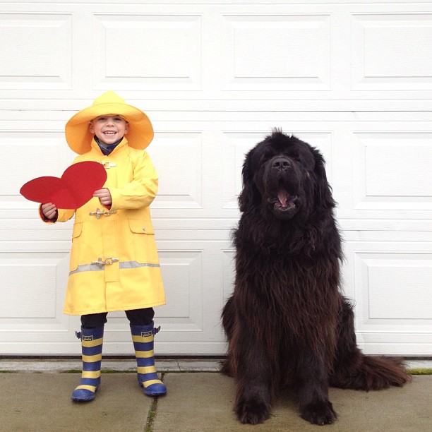 Boy and dog Pacific Northwest portrait