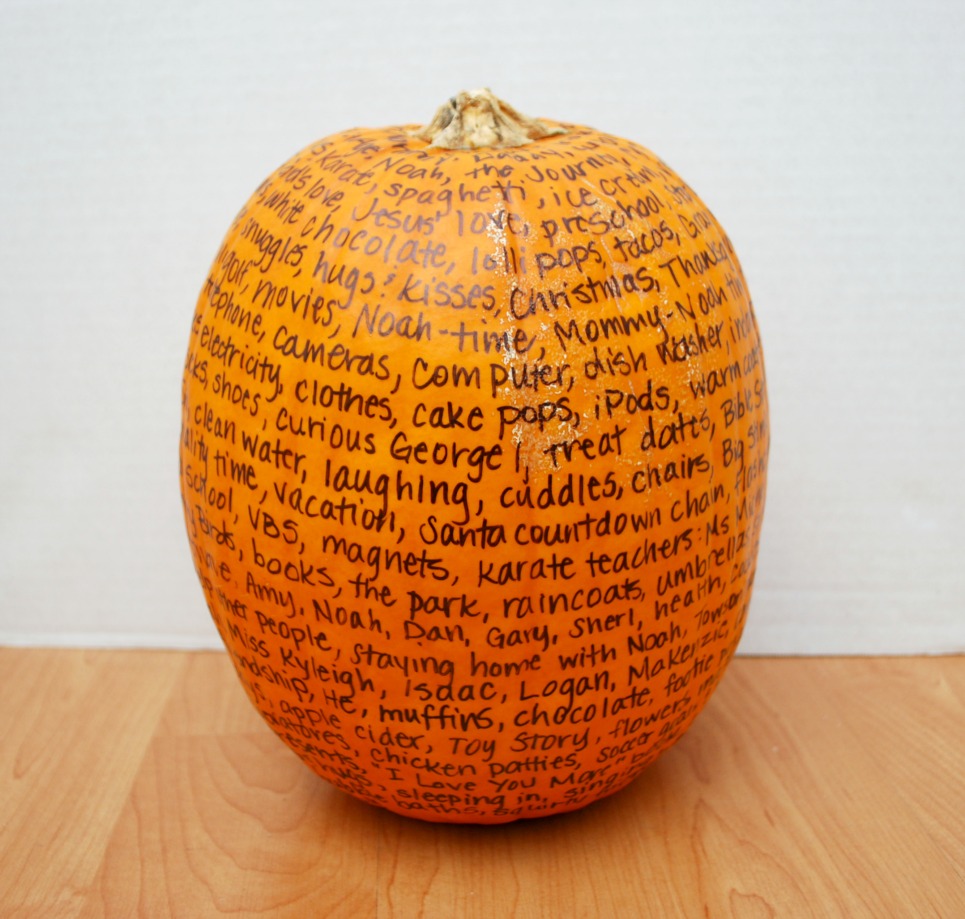 Thankful message pumpkin craft