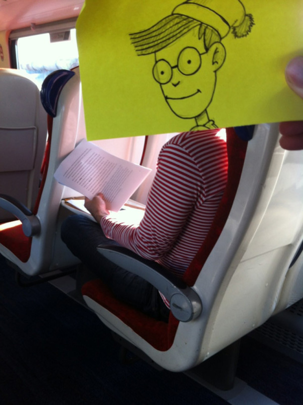 Commuter turned cartoon character