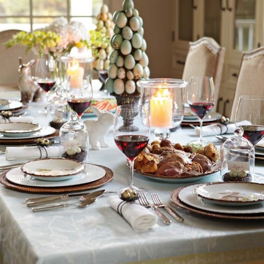 Textured Easter table materials