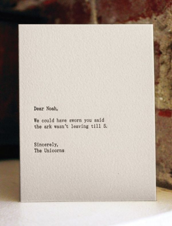 Ironic letterpress stationery