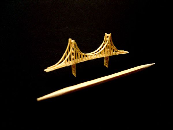 Toothpick sculpture by Steven Backman