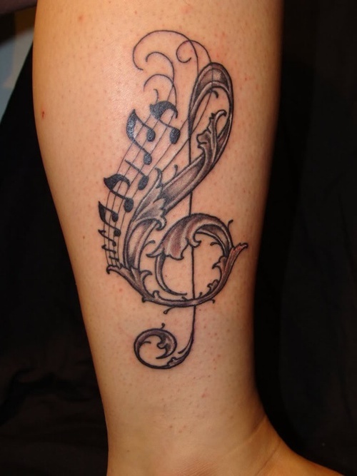 Behind ear music note