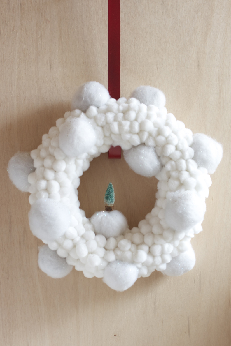 Full bow wreath on a door
