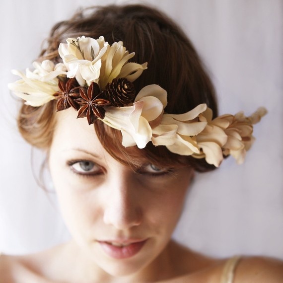 Square portrait bridal flower crown