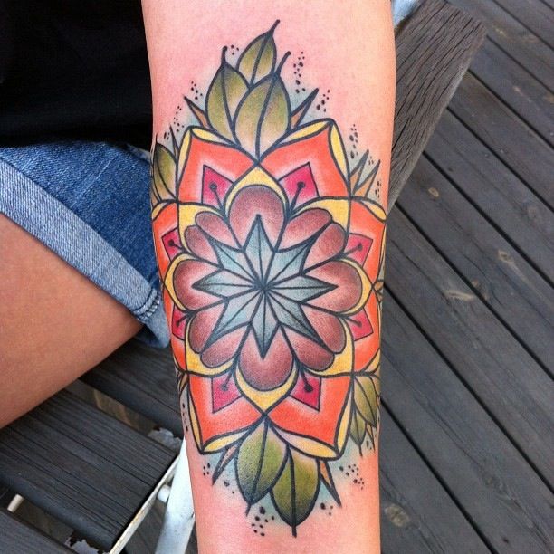 Fine-line wrist mandala