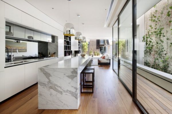 Detail of interior finishes and artwork-friendly walls