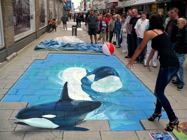 Interactive 3D street artwork