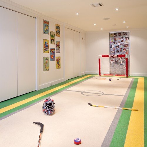 Creative basement playroom corner