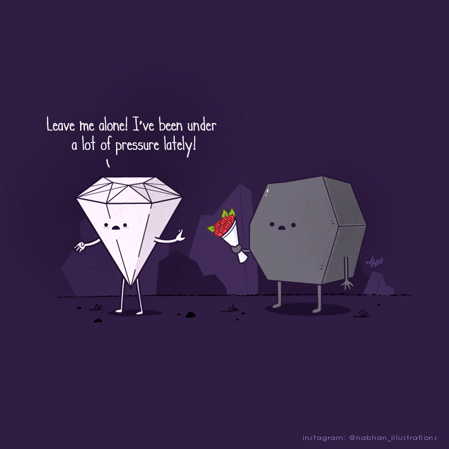 Diamond under pressure refusing coal with roses
