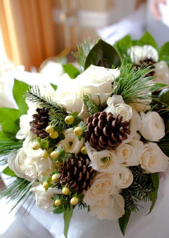 Pale winter bridal bouquet